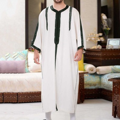 Islamic Men's Abaya Muslim Long Sleeve Dubai Abaya Customized