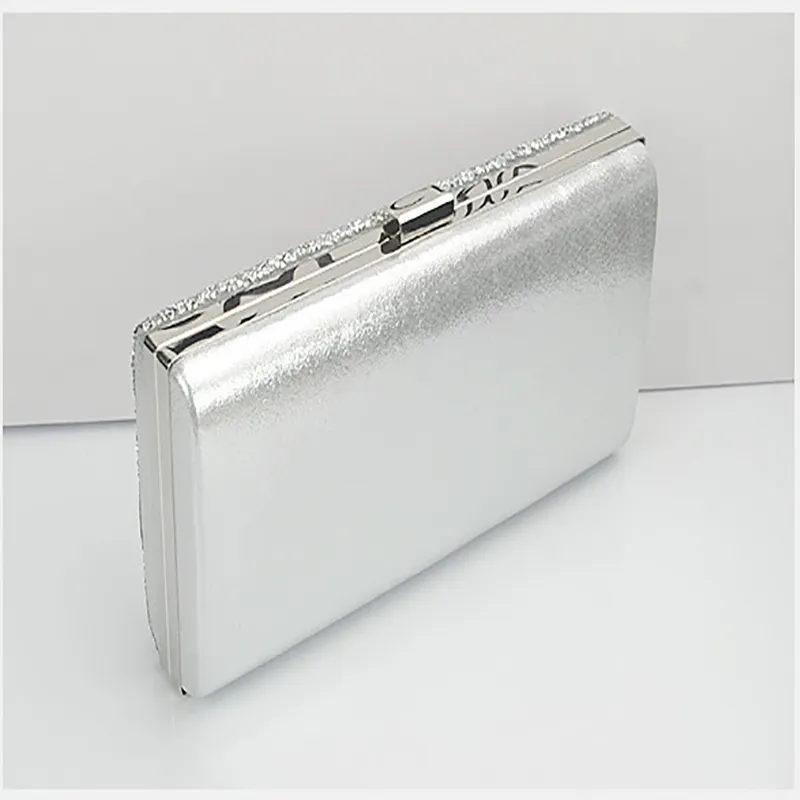 Stylish mini solid color rhinestone party handbag