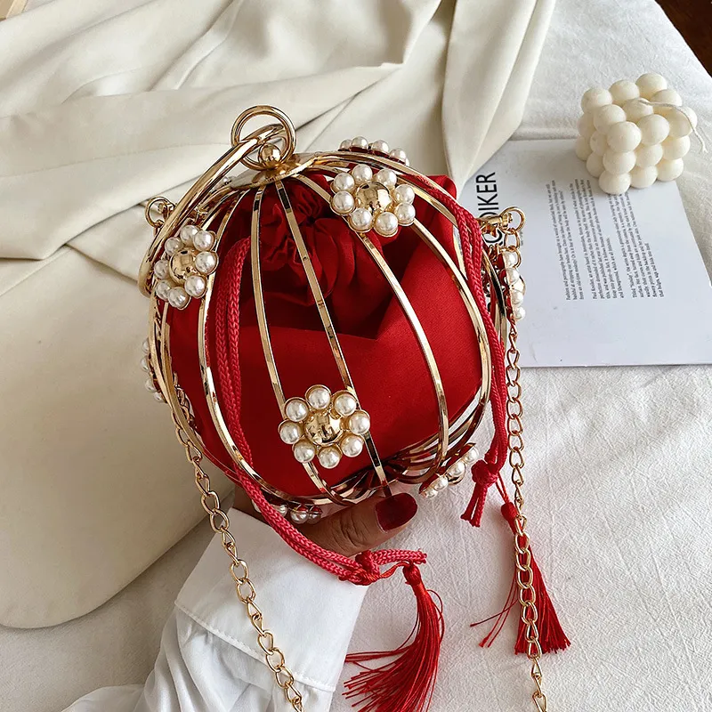 Fashion Hollow Ball Diamond Mini Wedding Party Crossbody Bag for Women