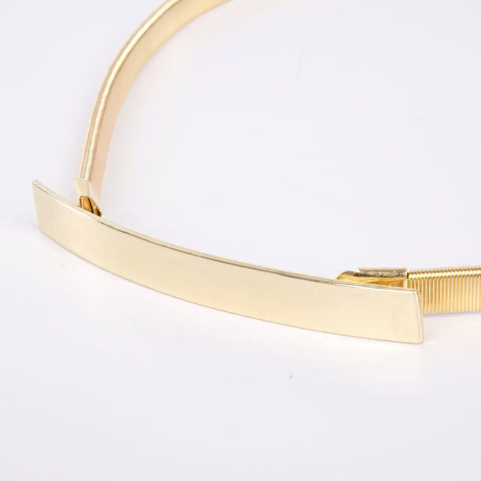 Women's thin gold elastic belt customization
