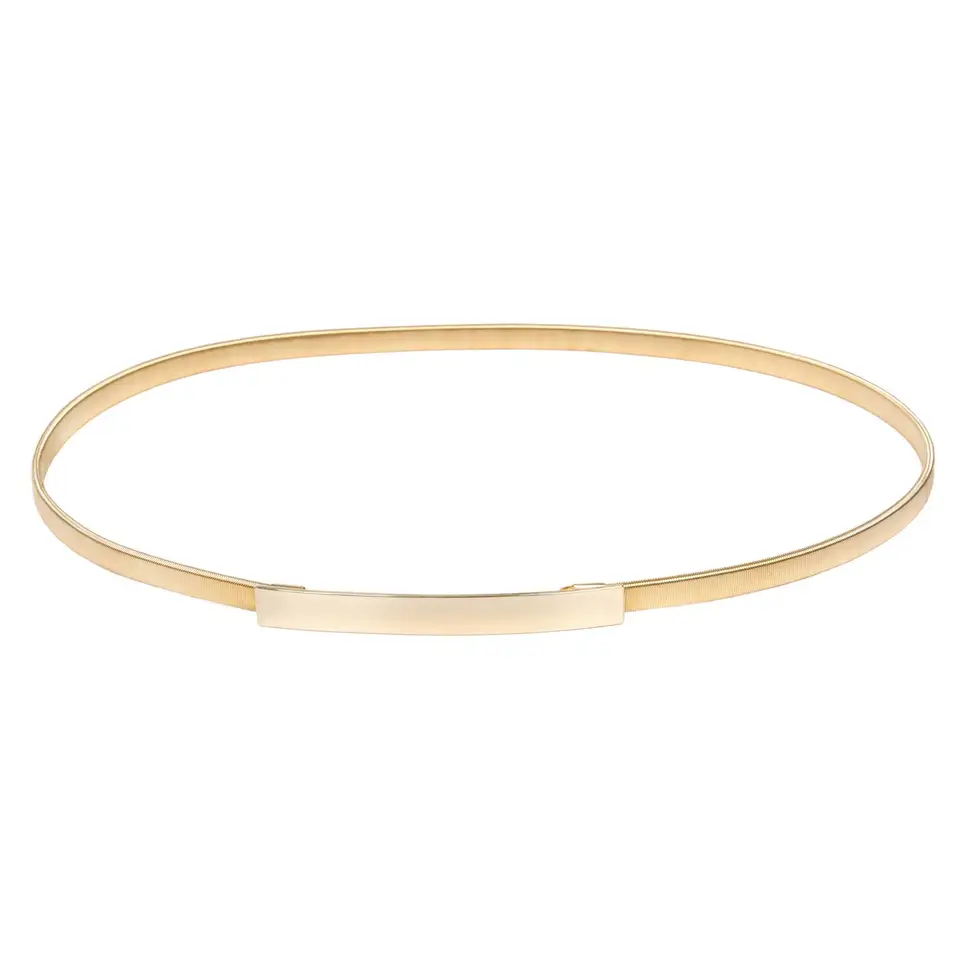 Women's thin gold elastic belt customization