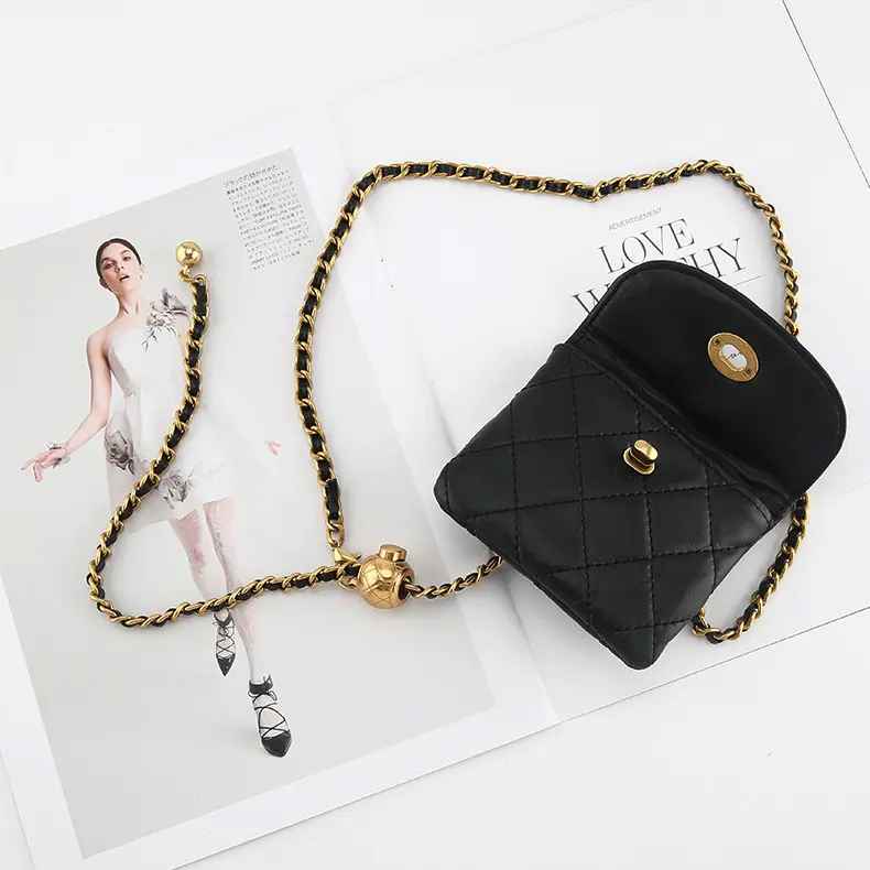 New Fashion Small Gold Ball Waist Chain Bag Customization