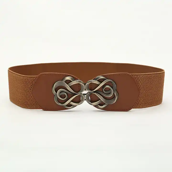 Retro elastic pu leather wide belt customization